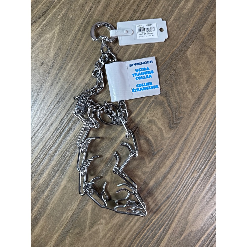 Sprenger Ultra Training Collar Dog 18in Silver New Chrome Plated 3.25mm Prong